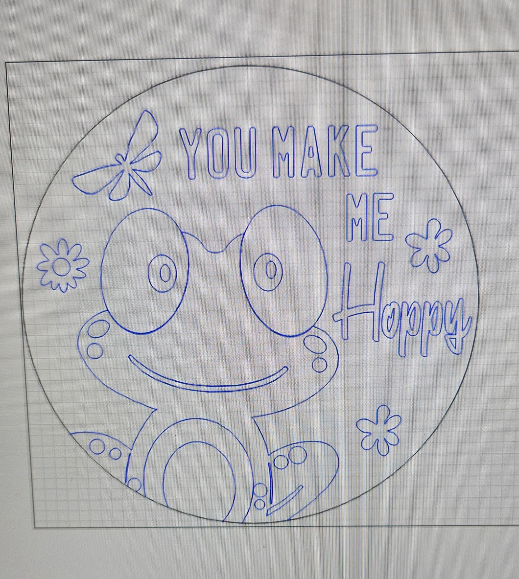 You Make Me Happy Frog Door Hanger