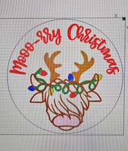 Load image into Gallery viewer, MOOO-RRY CHRISTMAS COW DOOR HANGER
