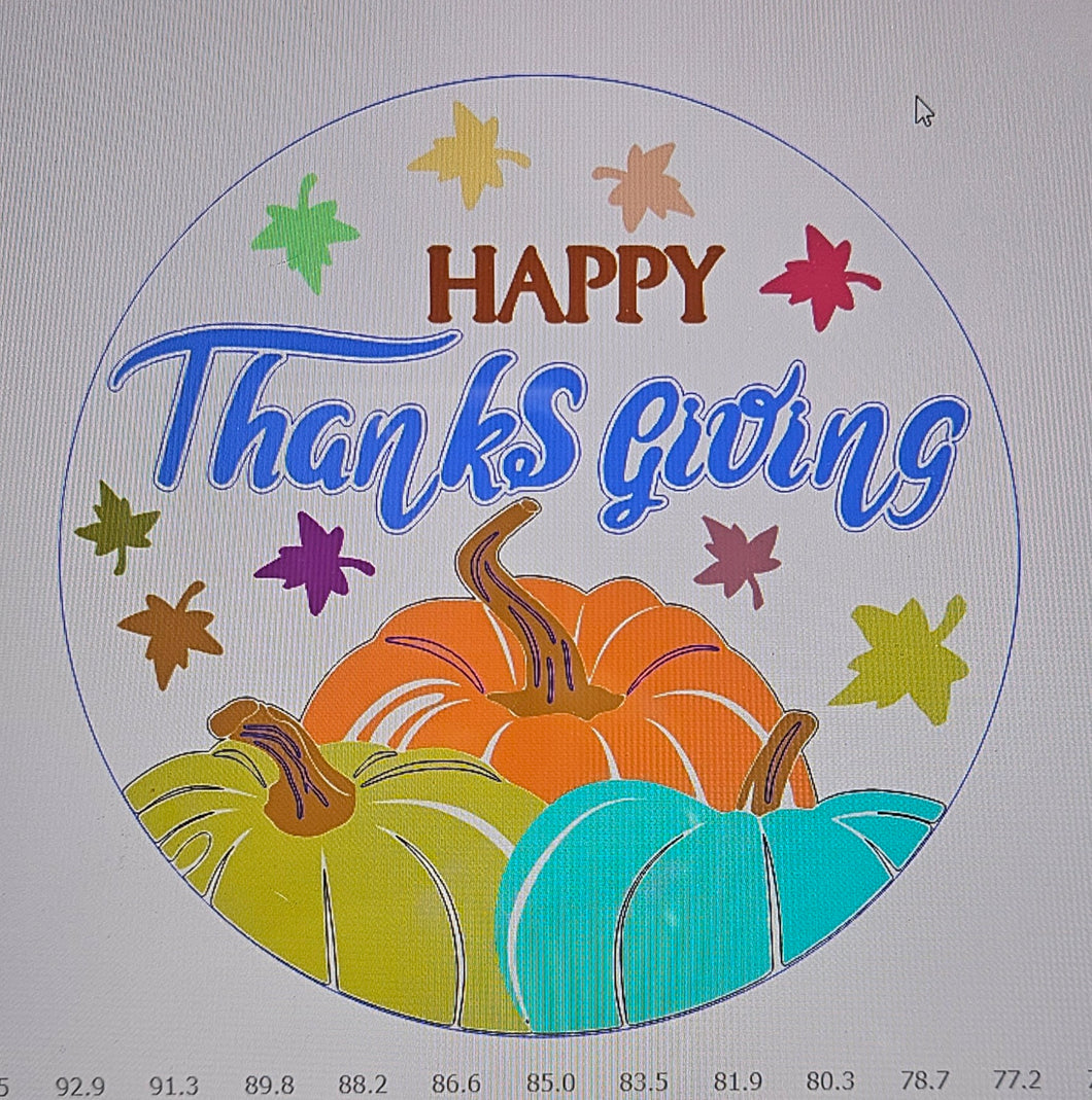 Happy Thanksgiving Pumpkin Door Hanger