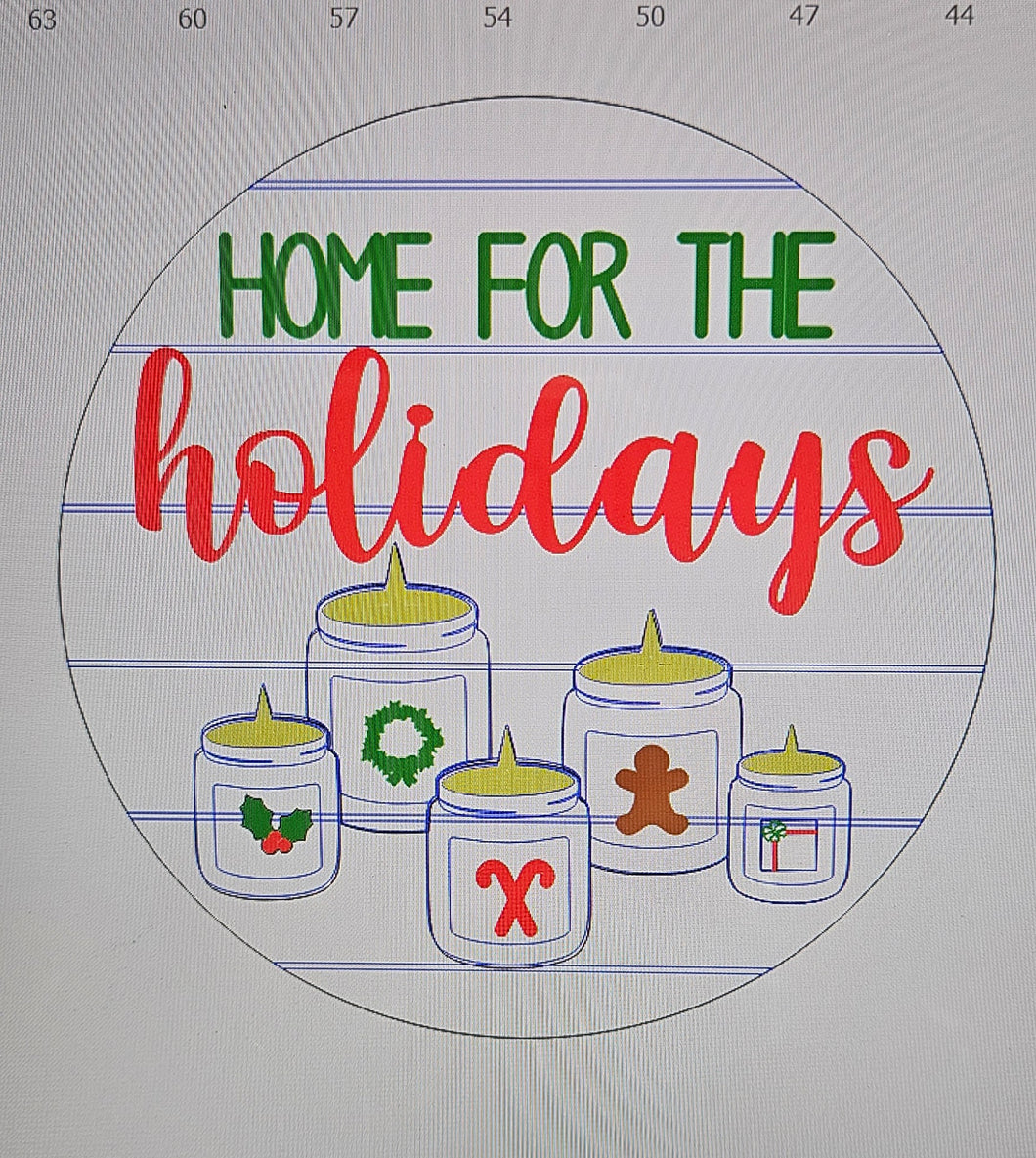 Home For The Holidays Candles Door Hanger
