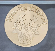 Load image into Gallery viewer, MOOO-RRY CHRISTMAS COW DOOR HANGER
