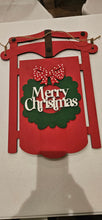 Load image into Gallery viewer, MERRY CHRISTMAS SLED DOOR HANGER
