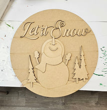 Load image into Gallery viewer, Let It Snow Snowman With Trees
