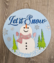 Load image into Gallery viewer, Let It Snow Snowman With Trees
