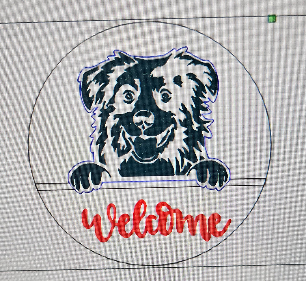 Australian Shepherd Door Hanger