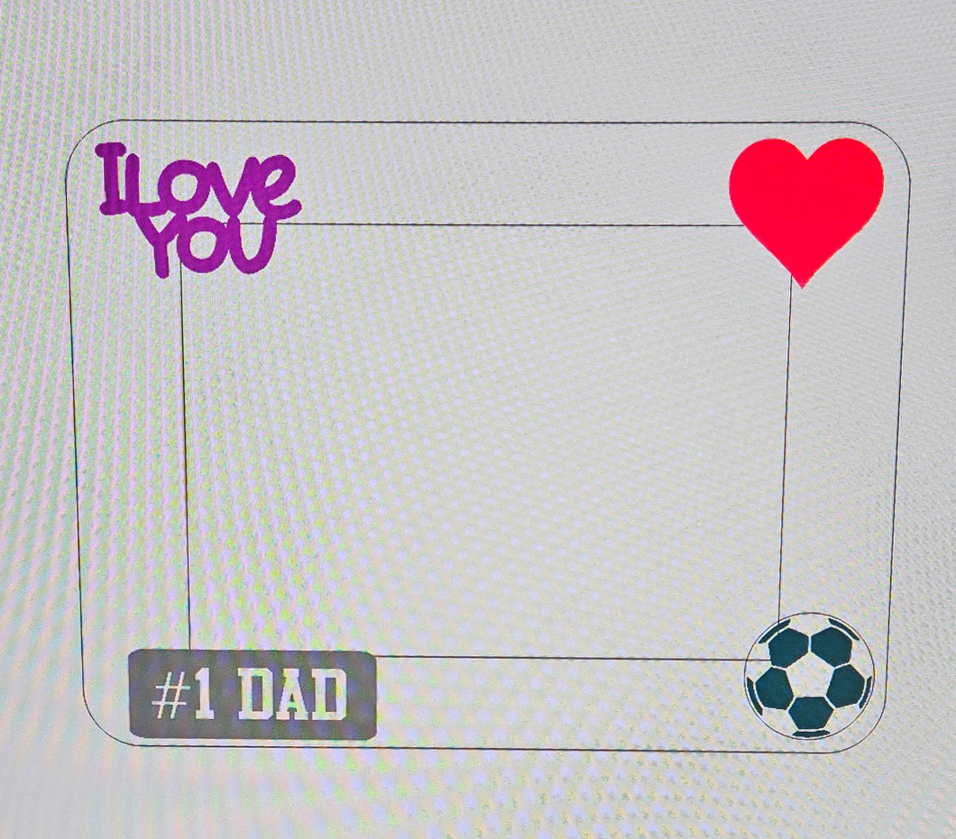 #1 Dad Frame With Sports Pieces