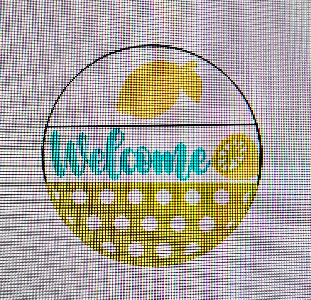 Welcome lemon round