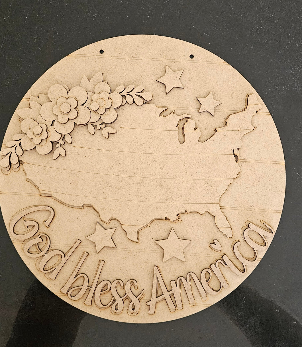 God Bless America Floral Round