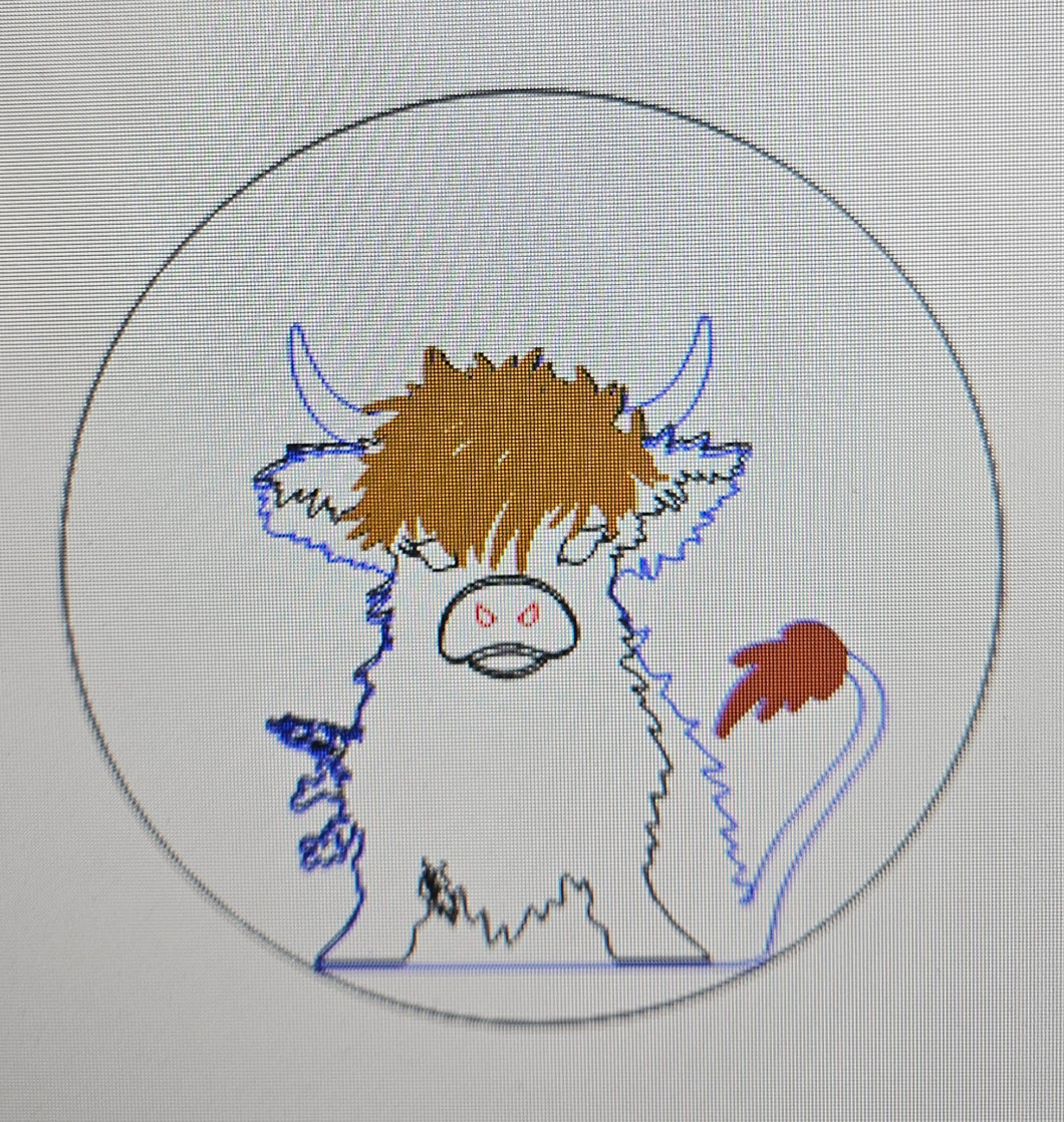 Merry Christmas Highland Cow Round