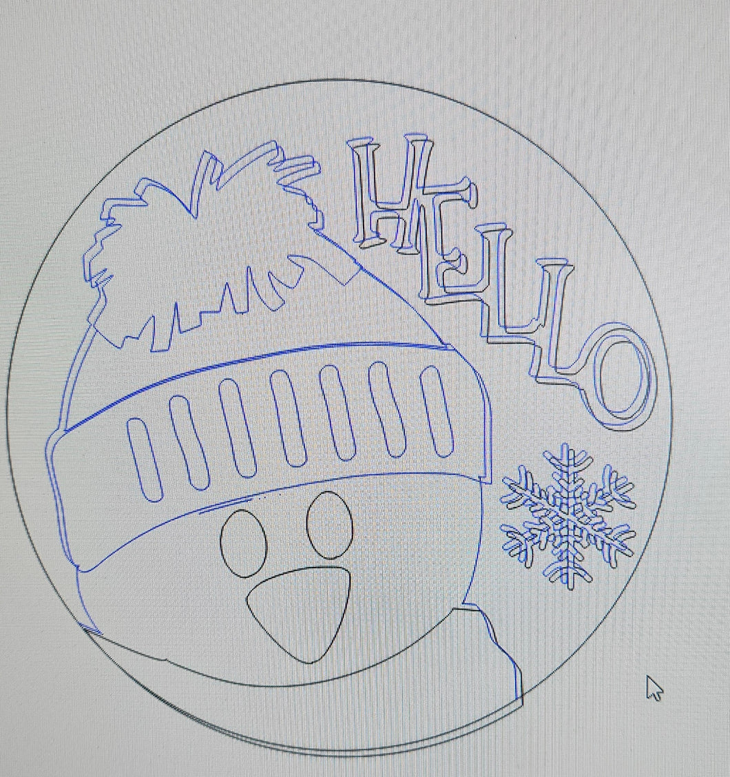 Hello Holiday Penguin Round