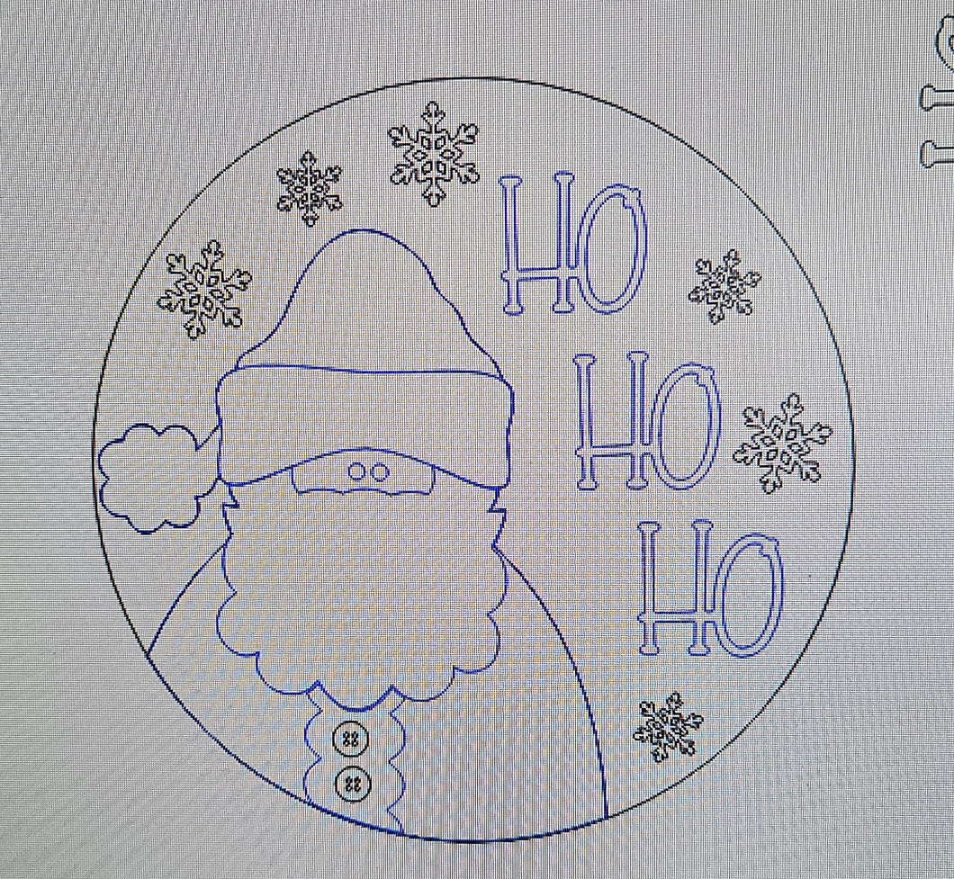 HOHOHO Santa Snowflake Round