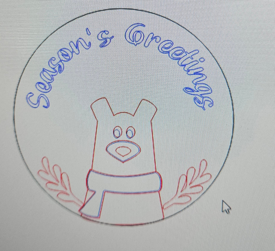 Season's Greeting Polar Bear Round