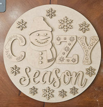 Load image into Gallery viewer, Cozy Season Snowman Round
