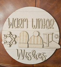 Load image into Gallery viewer, Warm Winter Wishes Mitten and Beanie Round
