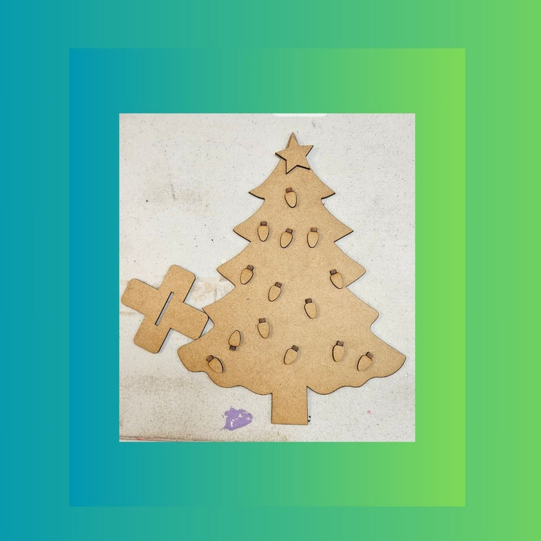 Standing Xmas Tree With Lights Painting Kit