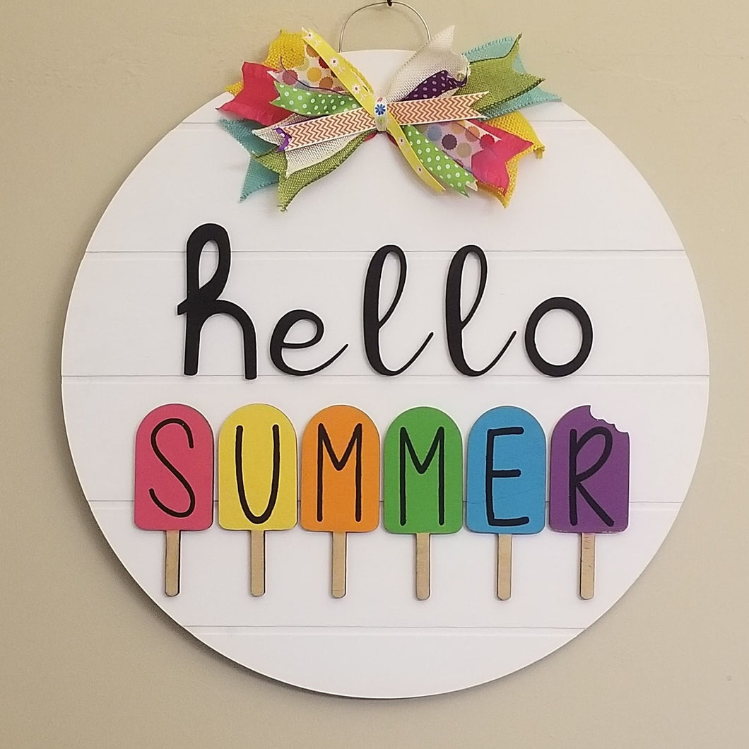 Hello Summer Popsicle Round