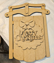 Load image into Gallery viewer, MERRY CHRISTMAS SLED DOOR HANGER
