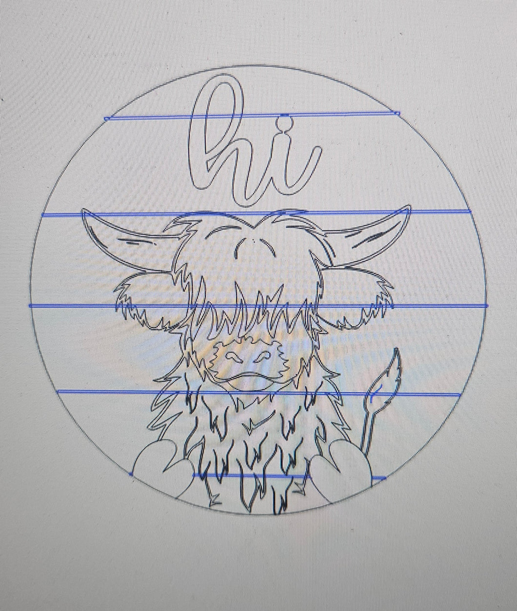Adult Highland Cow Interchangeable Round With One Piece