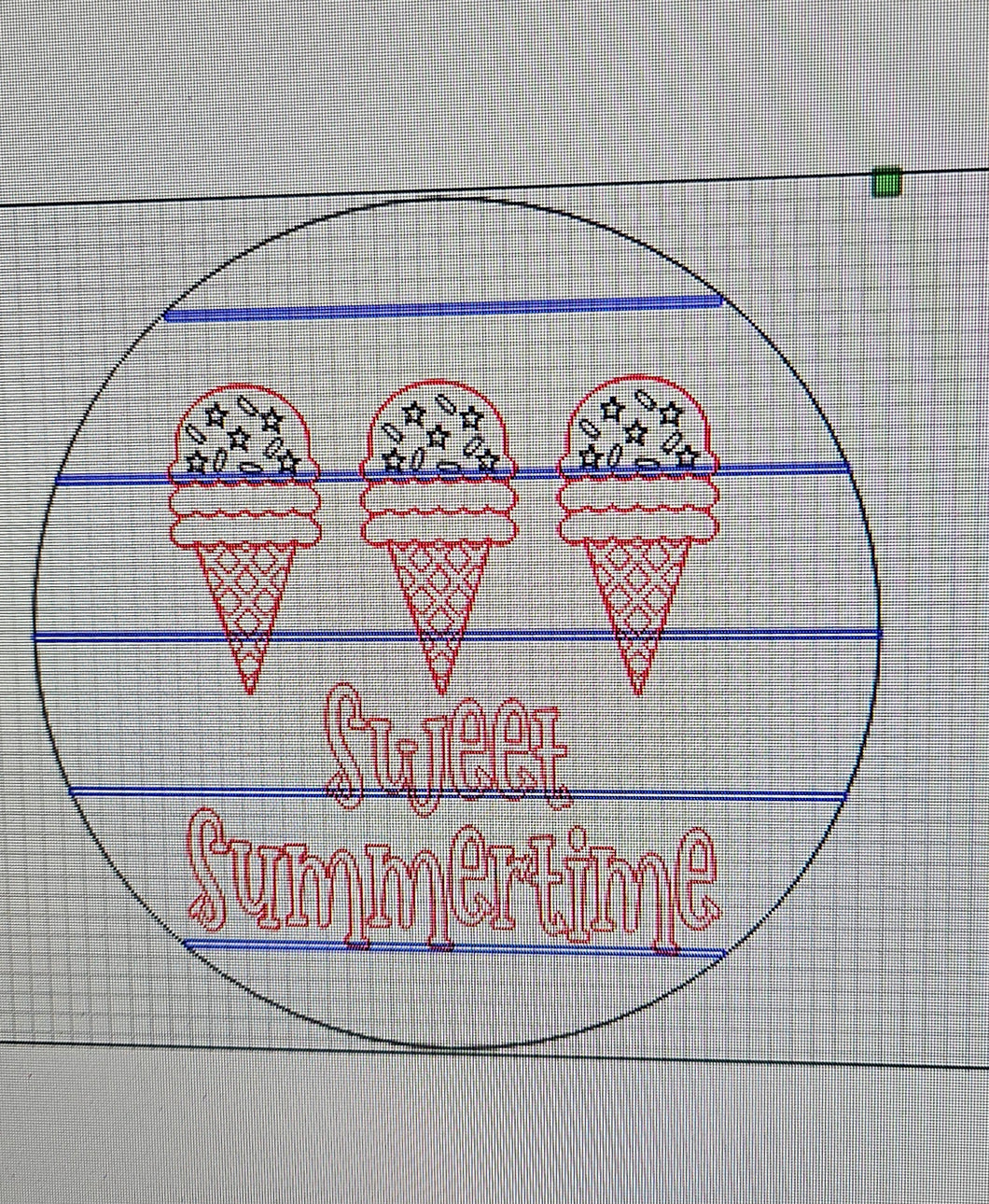 Sweet Summertime Ice Cream Cone Sign