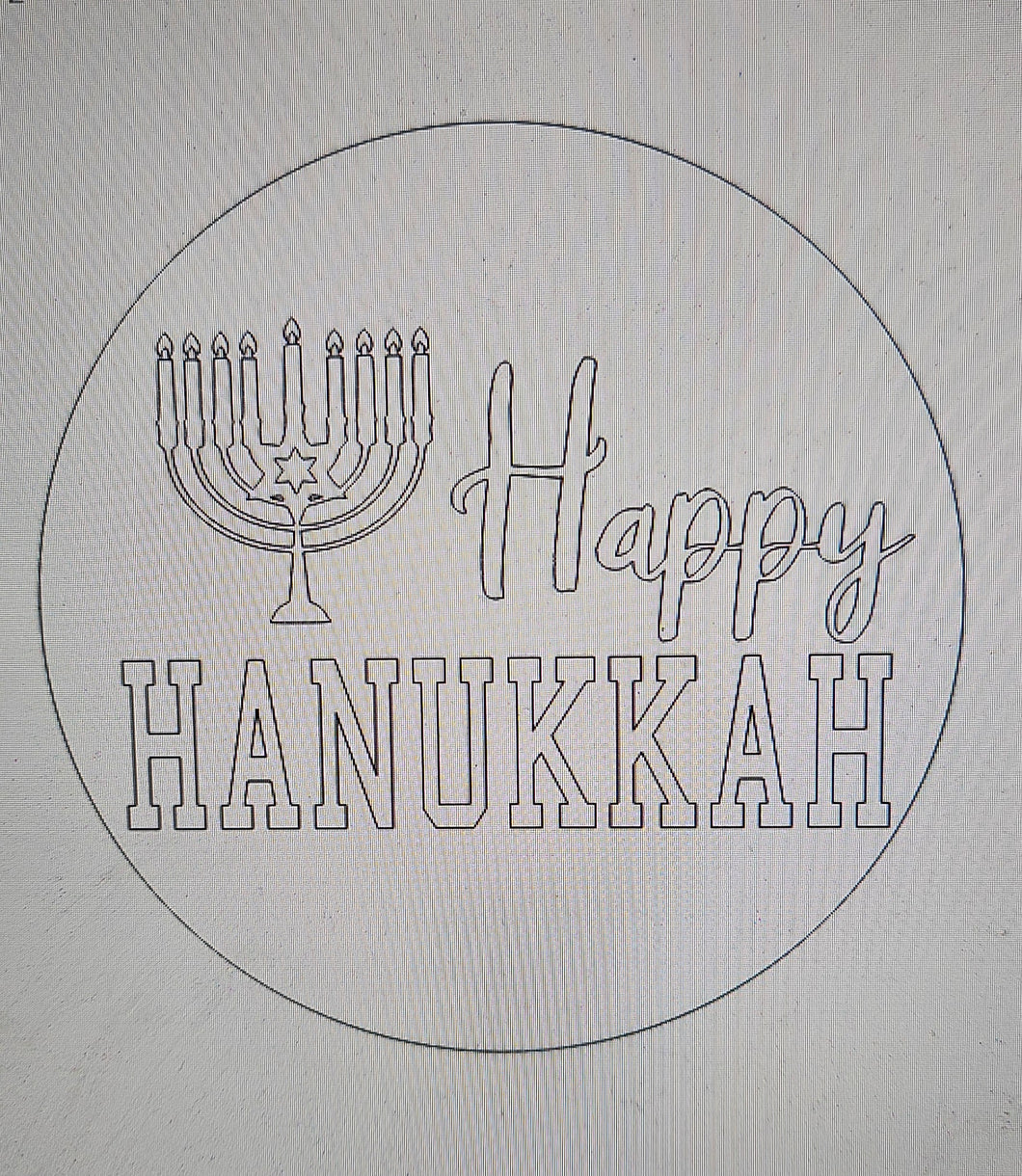 Menorah Happy Hanukkah Round