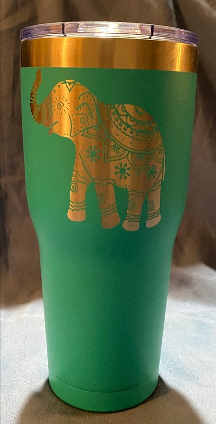 30oz Elephant Tumbler Design with 1 name.