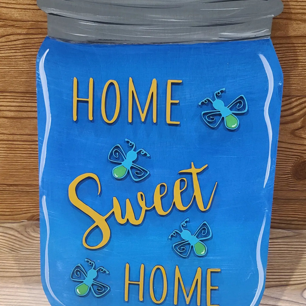 Home Sweet Home Dragonfly Mason Jar