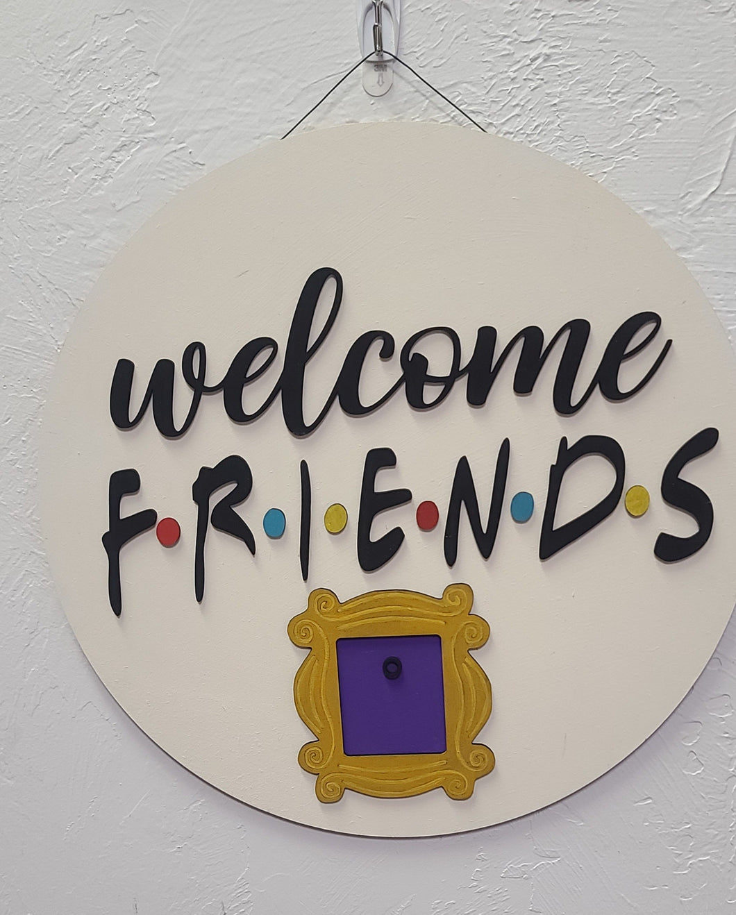 Welcome Friends Round with Frame