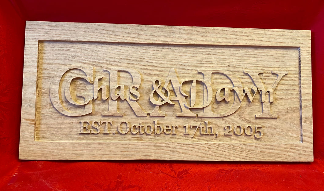 Solid Oak Stacked Letters