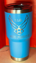 Load image into Gallery viewer, 30oz USAF Tumbler Design with 1 Name
